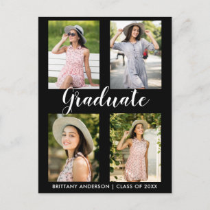 Modern Graduation 4 Photo Party Invitation