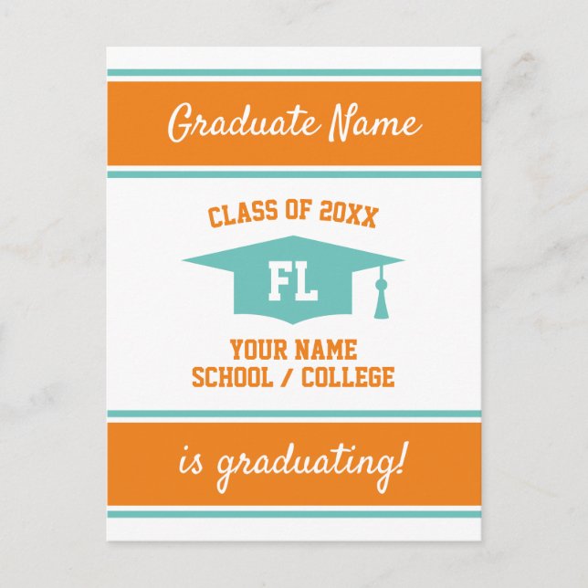 Modern graduation announcement cards for senior (Front)