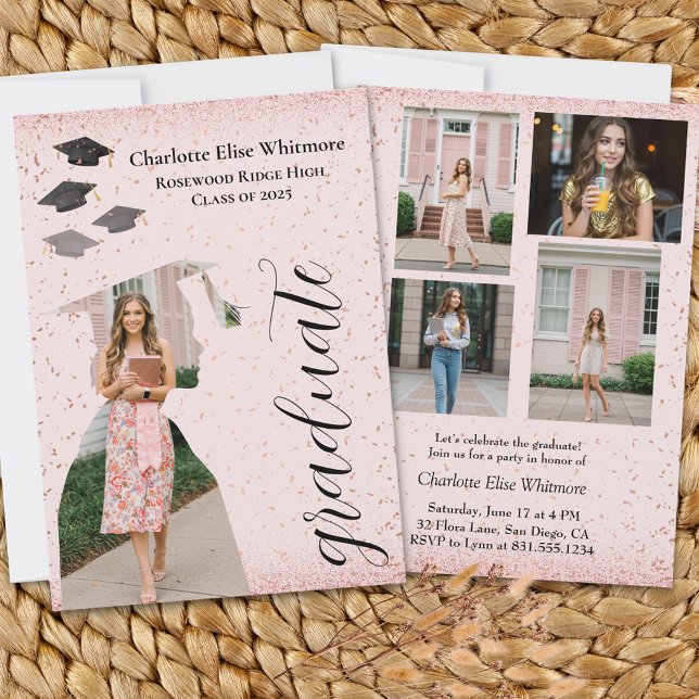 Modern Graduation Announcement Invite | Grad Photo (Graduation invitations and announcements card with photo, personalized,fully custom graduation card )
