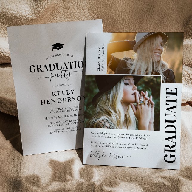 Modern Graduation Announcement Party Invitation (Creator Uploaded)