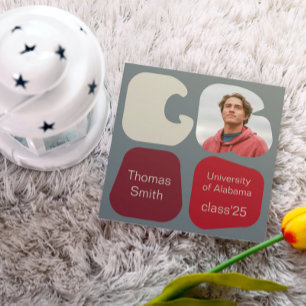 Modern Graduation Announcement Photo and Shapes
