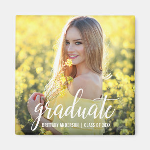 Modern Graduation Announcement Photo SW Magnet