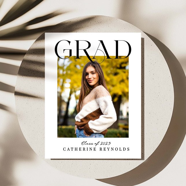 Modern Graduation Announcement Simple Postcard (Creator Uploaded)