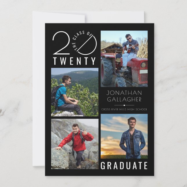 Modern Graduation Black Stylist Class Year Announcement (Front)