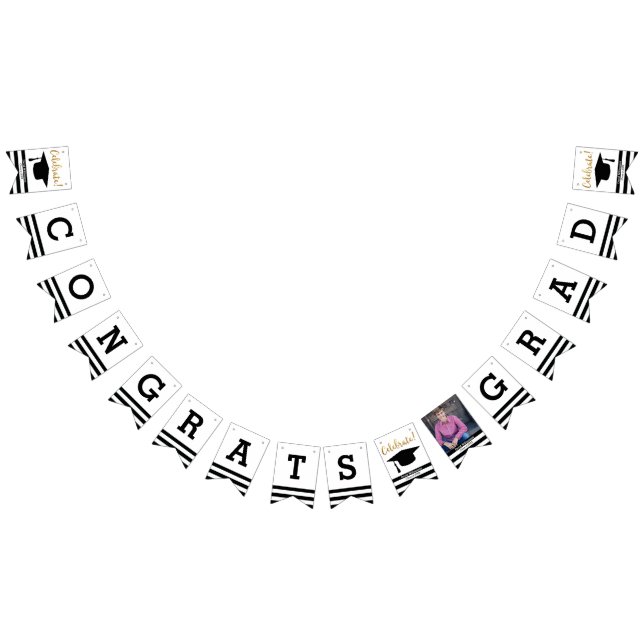 Modern Graduation Bunting Class of 20XX Grad Photo (All)