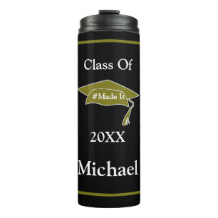 Modern Graduation Cap Class of Personalised   Thermal Tumbler
