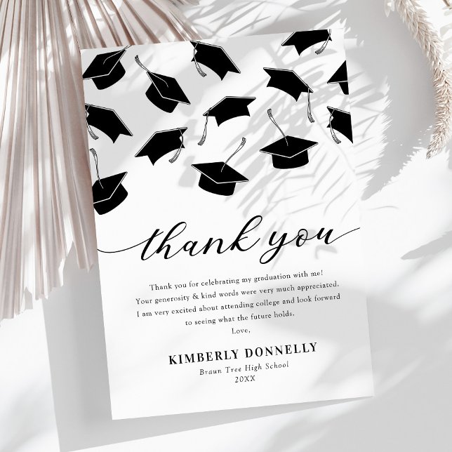 Modern Graduation Cap Thank You Card (Creator Uploaded)