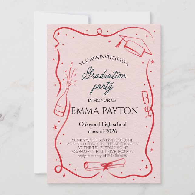 Modern Graduation Celebration  Invitation (Front)