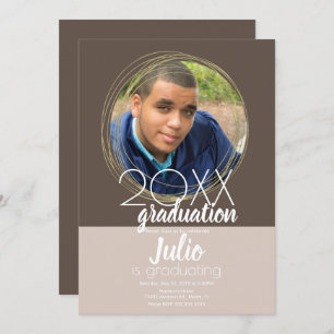 Modern Graduation Celebration Two Tone Photo  Invitation