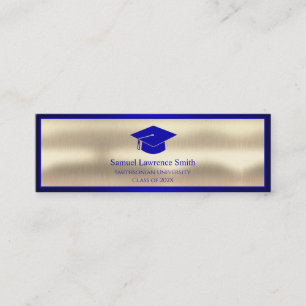 Modern Graduation Class of Name Insert Blue Gold