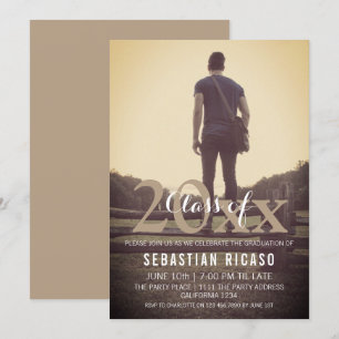 Modern Graduation Class of Personalised - Taupe Invitation