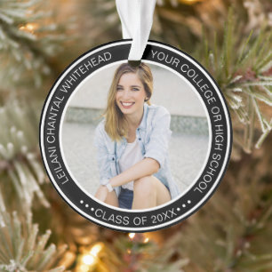 Modern Graduation Class Year Custom Photo Keepsake Ornament