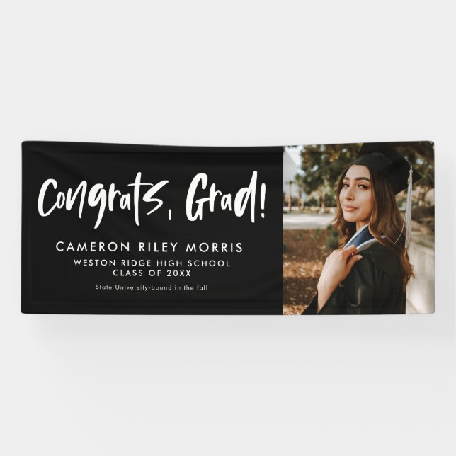 Modern graduation congratulations photo banner (Horizontal)