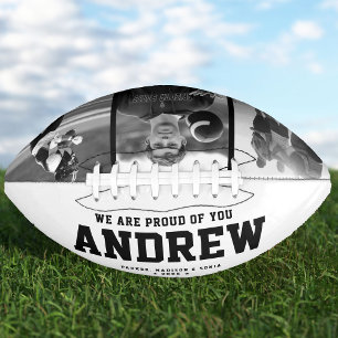 Modern Graduation Gift Cool Black and White Trendy American Football