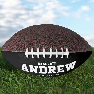 Modern Graduation Gift Cool Black and White Trendy American Football