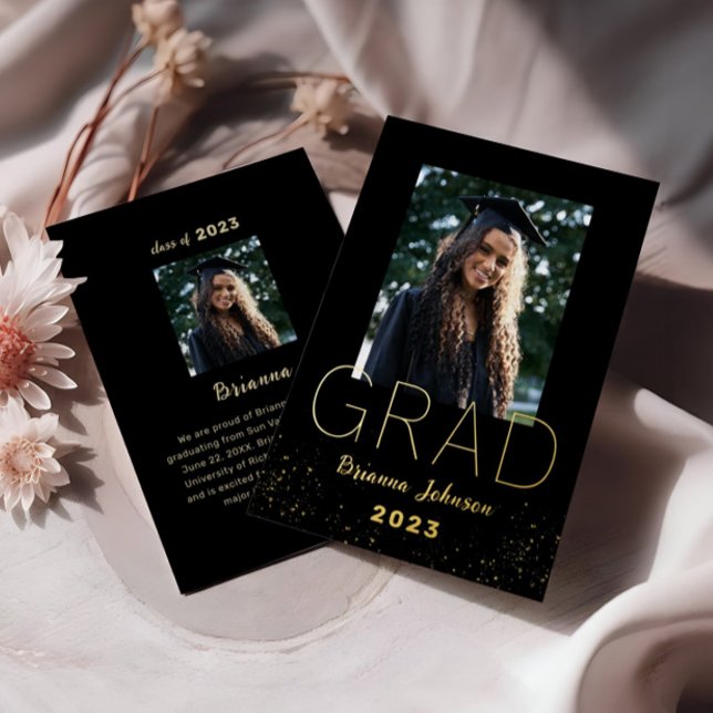 Modern Graduation Gold Foil Announcement (Creator Uploaded)