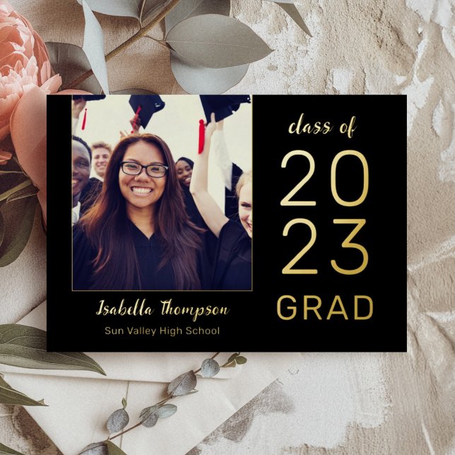 Modern Graduation Gold Foil Announcement (Creator Uploaded)
