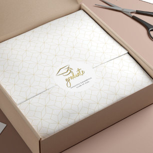 Modern Graduation Gold Foil Cap Tassel 2026 Grad Classic Round Sticker