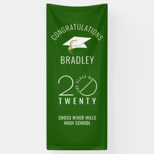 Modern Graduation Green Stylist Class Year Banner