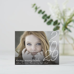 Modern Graduation Hand Lettered Photo Thank You Postcard