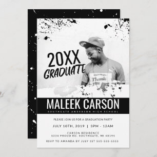 Modern Graduation Invitation   Bold Grad Invite