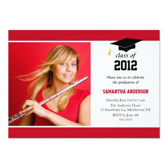 Modern Graduation Invitation - Red