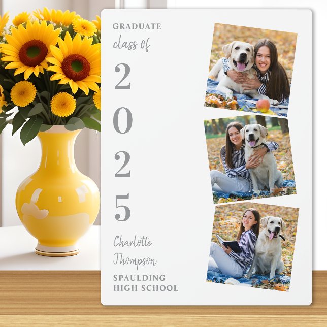 Modern Graduation Keepsake Photo Collage Plaque (Creator Uploaded)