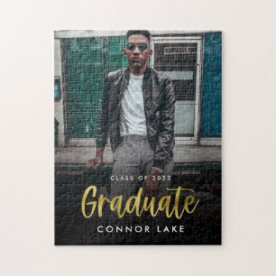 Modern Graduation Keepsake Photo Jigsaw Puzzle