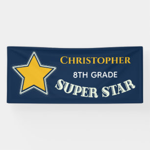Modern Graduation  Middle School Super Star Banner