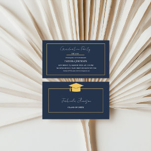 Modern Graduation Name Card Insert Gold Frame