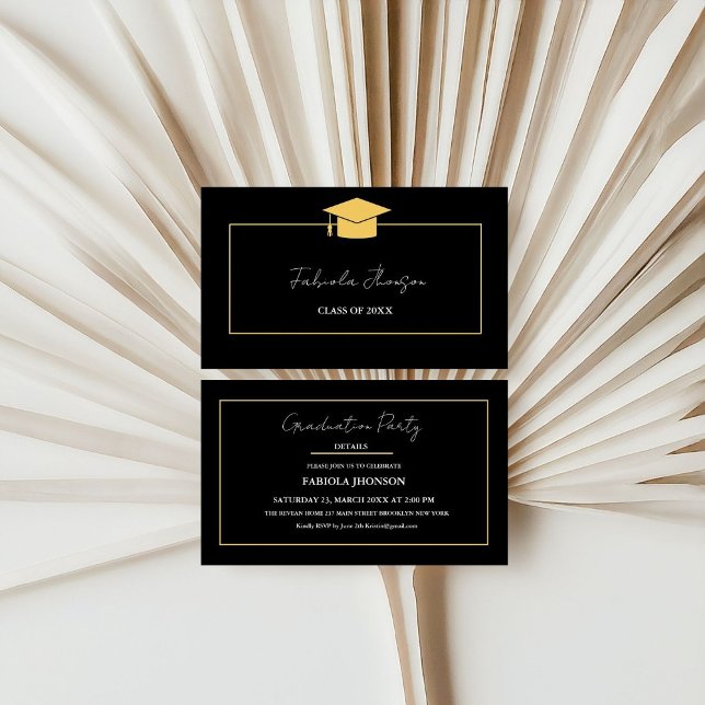 Modern Graduation Name Card Insert Gold Frame (Creator Uploaded)
