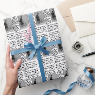 Modern Graduation Newspaper College/ University Wrapping Paper