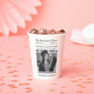 Modern Graduation Newspaper congratulation Paper Cups