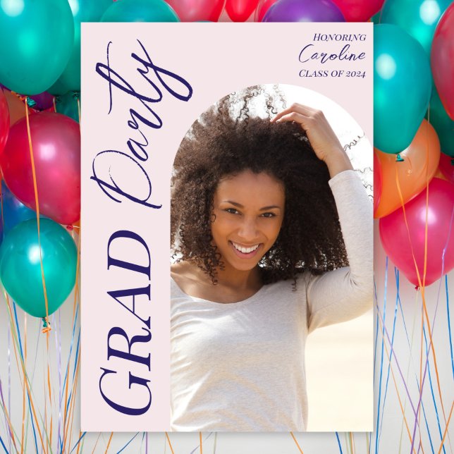Modern Graduation Party 2025 Script Arch Photo Invitation (Creator Uploaded)