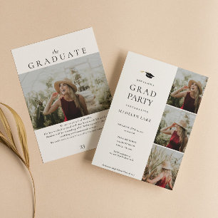 Modern Graduation Party 4 Photo Invitation