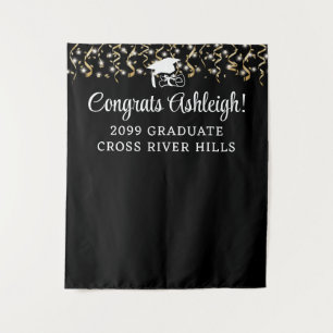 Modern Graduation Party Backdrop Streamers Custom Tapestry