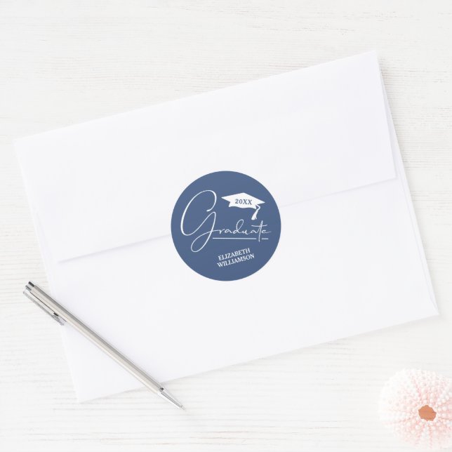 Modern Graduation Party Blue Envelope Seal (Envelope)
