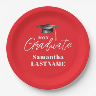Modern Graduation Party Class of 20XX Custom Paper Plate