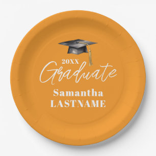 Modern Graduation Party Class of 20XX Custom Paper Plate