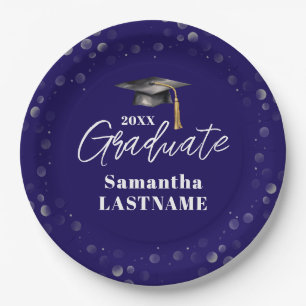 Modern Graduation Party Class of 20XX Custom Paper Plate