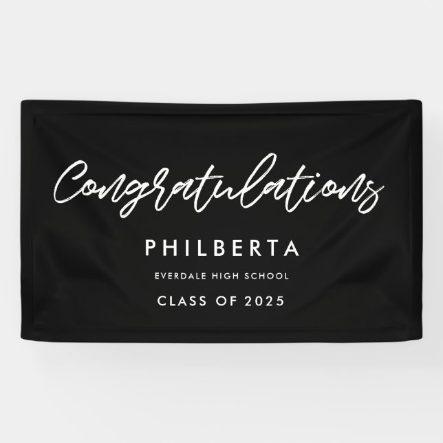 Modern Graduation party Congratulations Banner (Horizontal)