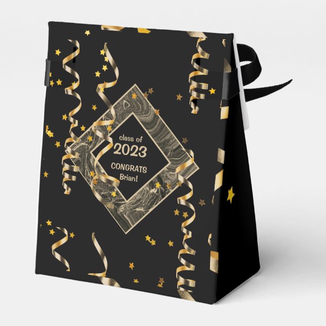 Modern Graduation Party Favour Boxes (Back Side)