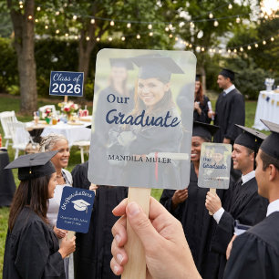 Modern Graduation Party Hand Fan - Class of 2026