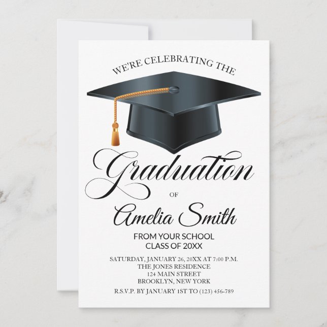 Modern Graduation Party Invitation (Front)