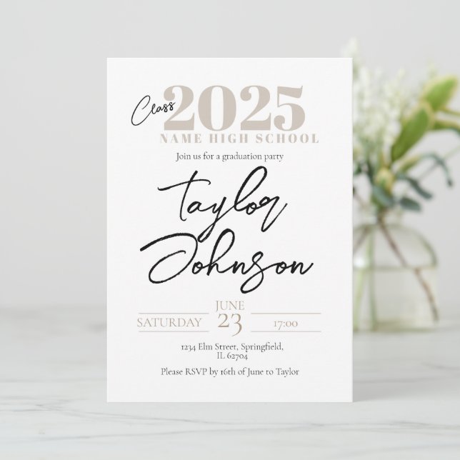Modern Graduation Party Invitation  (Standing Front)