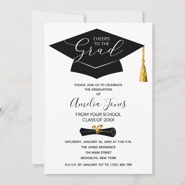 Modern Graduation Party Invitation (Front)