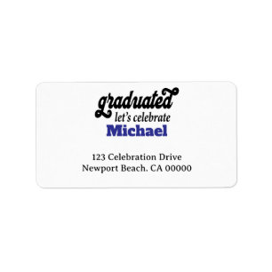 Modern Graduation Party Label