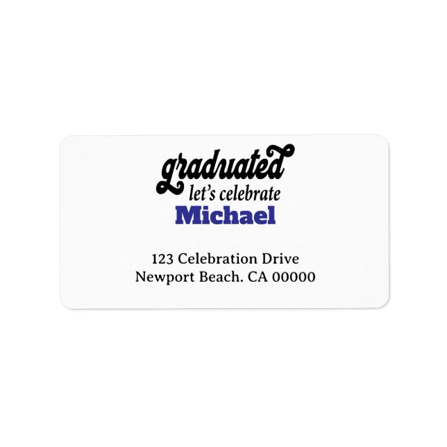Modern Graduation Party Label (Front)
