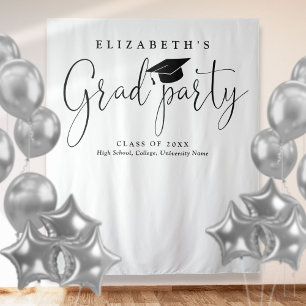Modern Graduation Party Photo Backdrop Tapestry
