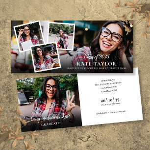 Modern Graduation Party Photo Collage Invitation